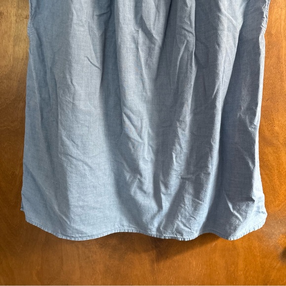 Talbots Large Blue Chambray Smocked Top Boho Cottagecore Fairy Peasant Prairie - Picture 12 of 14